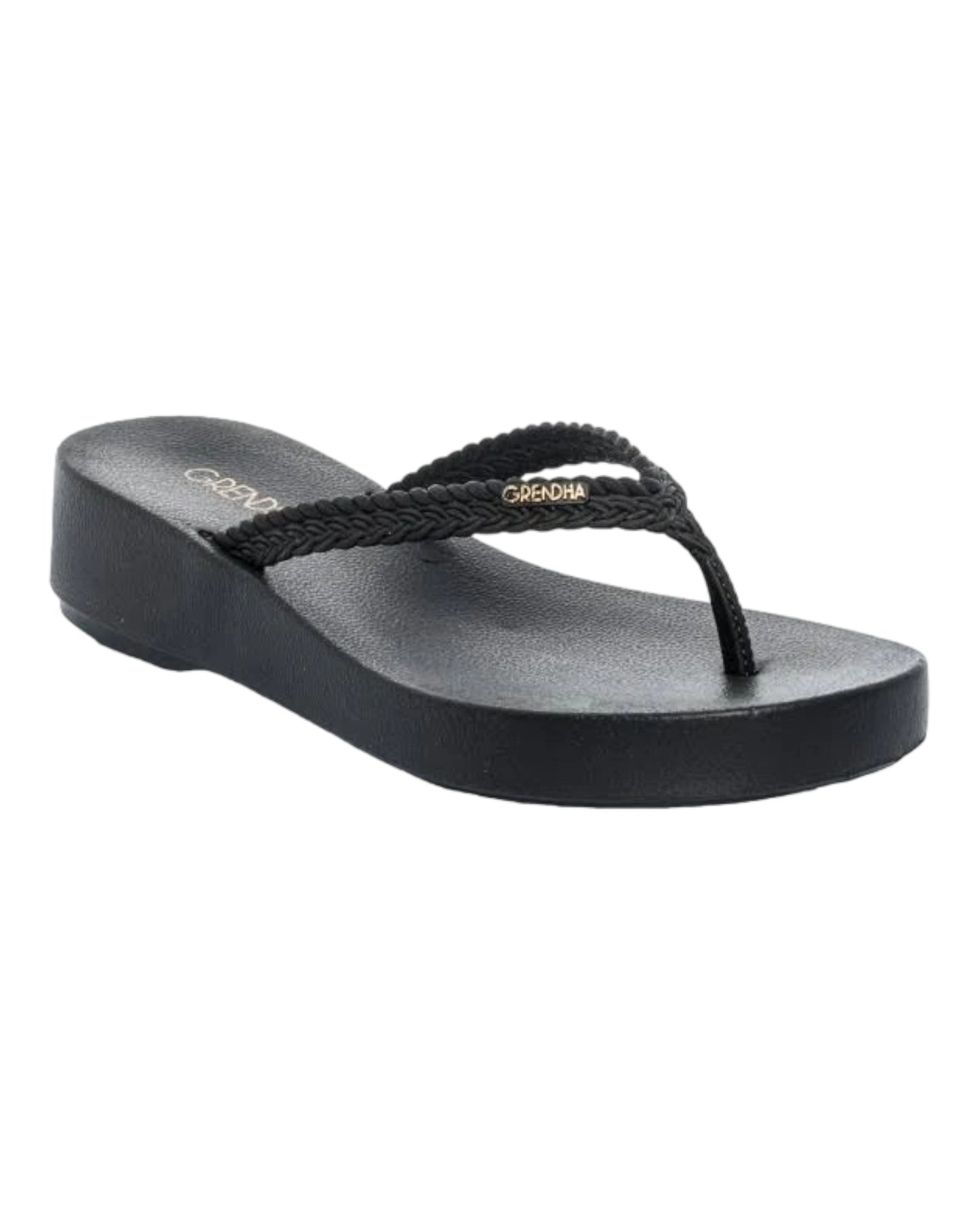 SANDALIAS DE MUJER GRENDHA COMFORT PLAT FEM 83426 EN NEGRO