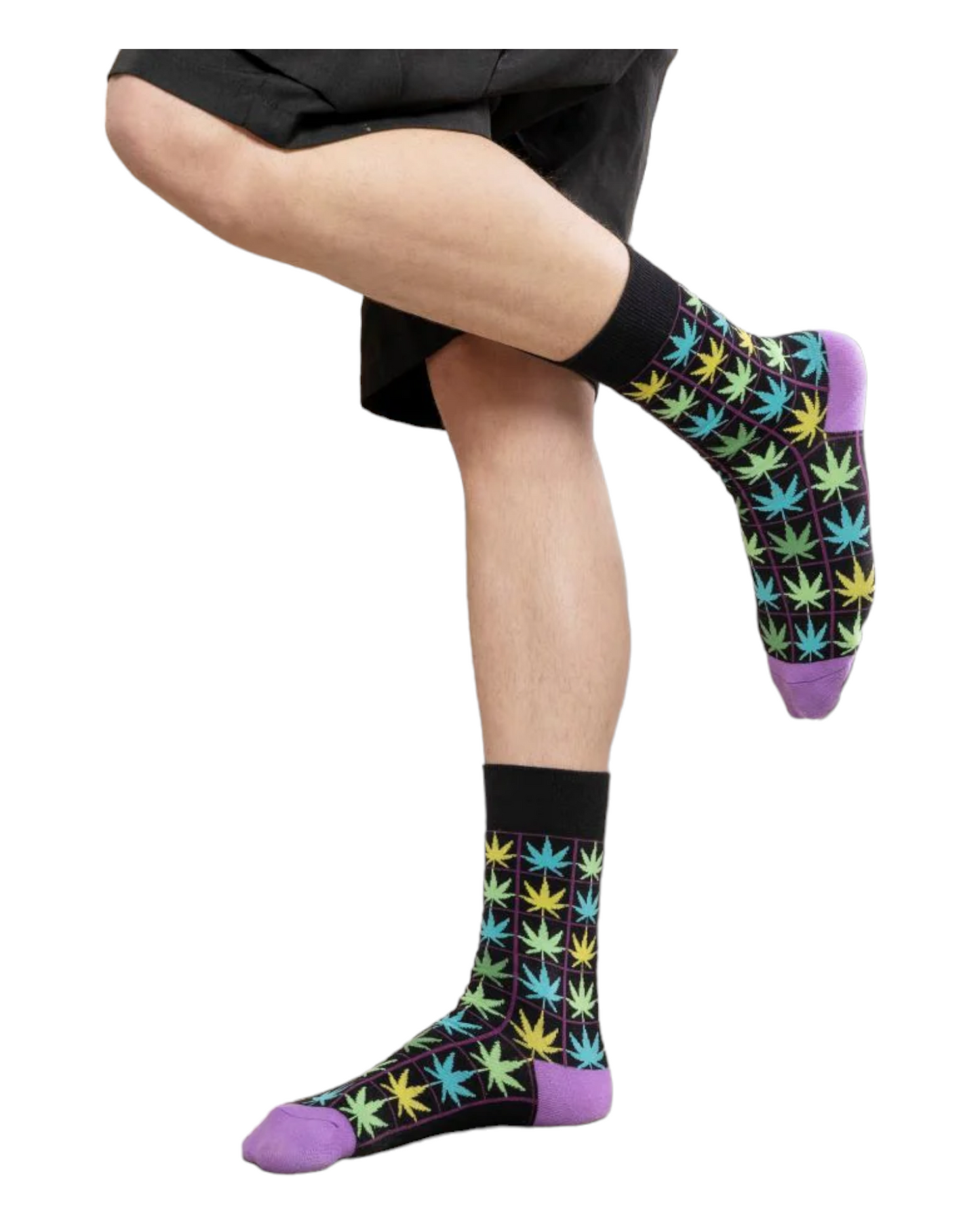 CALCETINES DE HOMBRE PASTOR C230125 CON ESTAMPADO HOJAS MARIHUANA