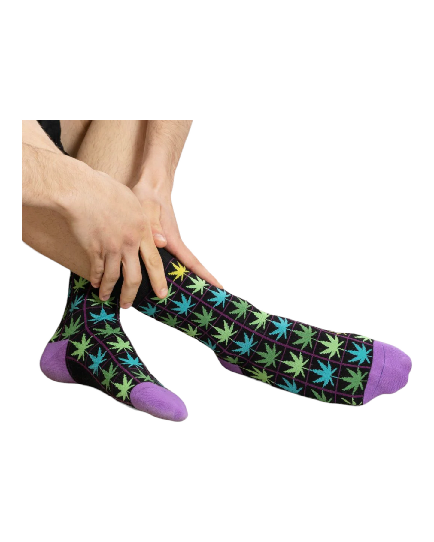 CALCETINES DE HOMBRE PASTOR C230125 CON ESTAMPADO HOJAS MARIHUANA