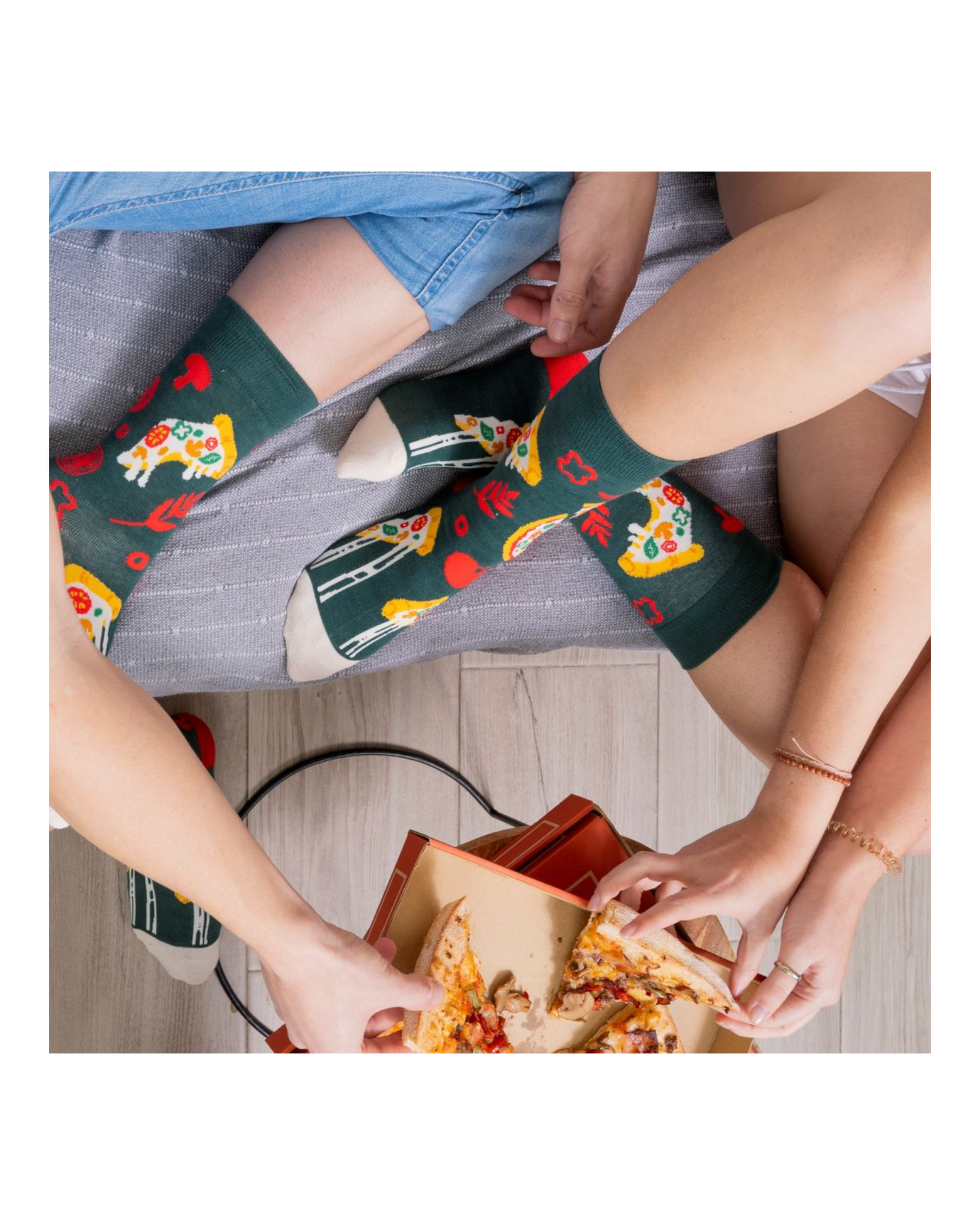CALCETINES DE HOMBRE PASTOR C233016 EN ESTAMPADO PIZZA