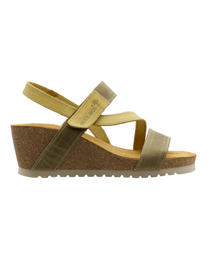 SANDALIAS DE MUJER INTER-BIOS 5635 EN KAKI-MOSTAZA