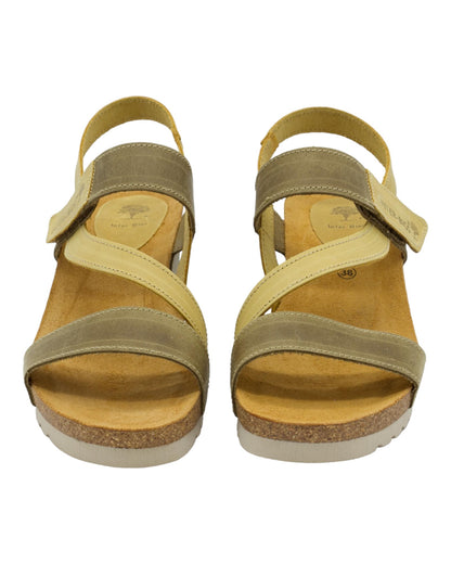 SANDALIAS DE MUJER INTER-BIOS 5635 EN KAKI-MOSTAZA