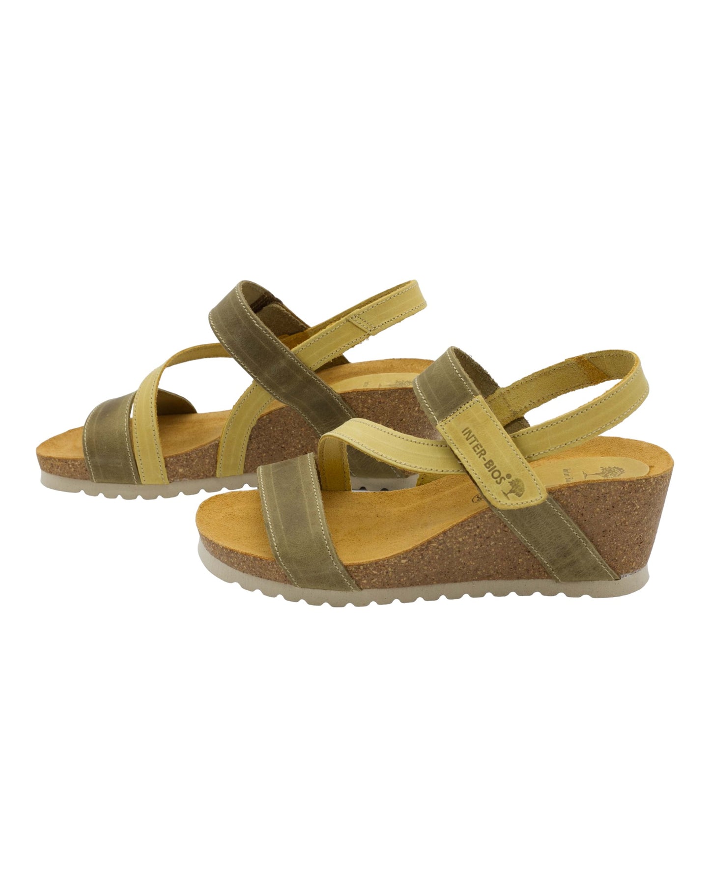 SANDALIAS DE MUJER INTER-BIOS 5635 EN KAKI-MOSTAZA