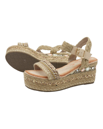 SANDALIAS DE MUJER MANDARINA 725 EN BEIGE