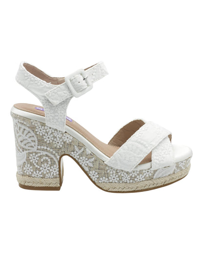 SANDALIAS DE MUJER MANDARINA BELINDA EN BLANCO