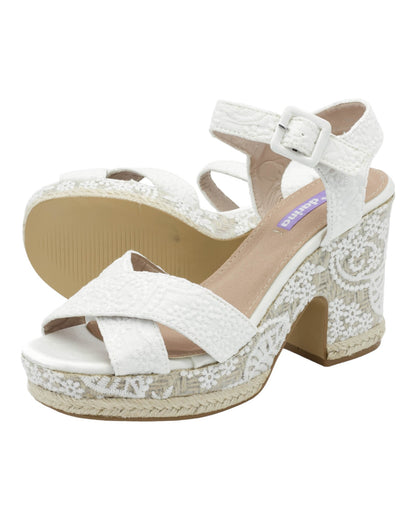 SANDALIAS DE MUJER MANDARINA BELINDA EN BLANCO