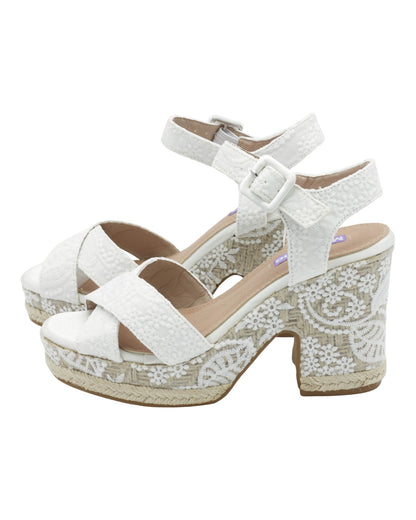 SANDALIAS DE MUJER MANDARINA BELINDA EN BLANCO