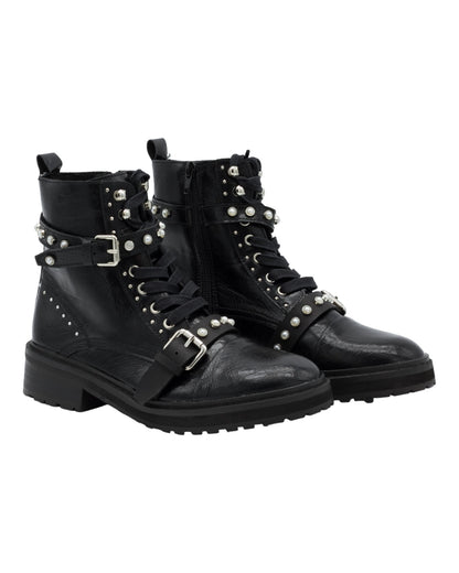BOTINES DE MUJER M1687 PASTOR EN NEGRO