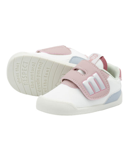 ZAPATILLAS DE NIÑO MUSTANG 48909 EN BLANCO-ROSA