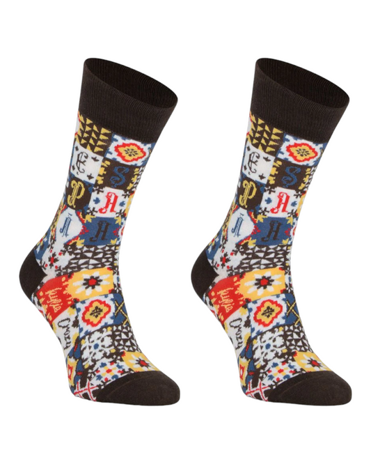 CALCETINES DE MUJER PASTOR C223005 EN ESTAMPADO MOSAICO